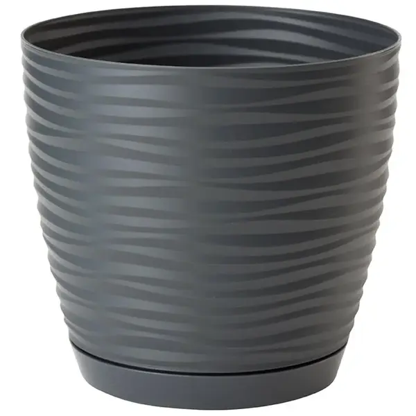 Kvetináč Sahara Petit okrúhly s podstavcom 23 cm antracit