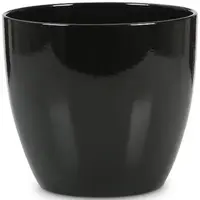 Keramický obal na kvetináč Scheurich 920, ø19cm, čierna lesklá