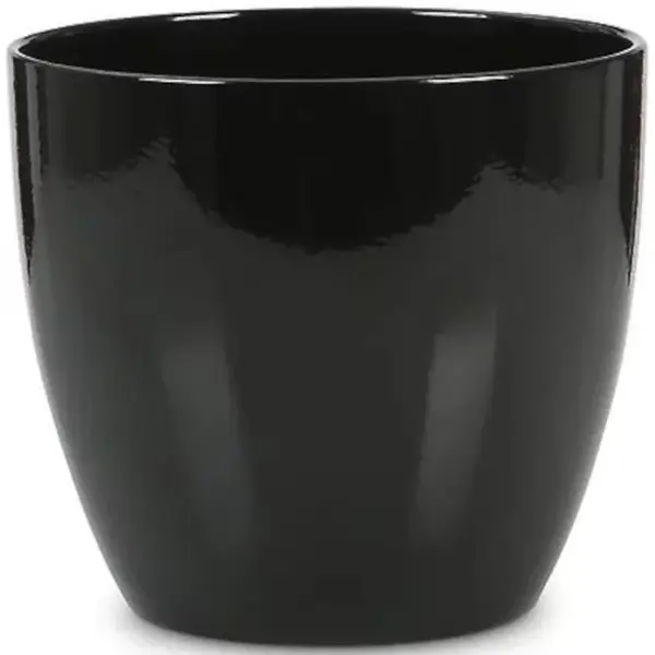 Keramický obal na kvetináč Scheurich 920, ø19cm, čierna lesklá