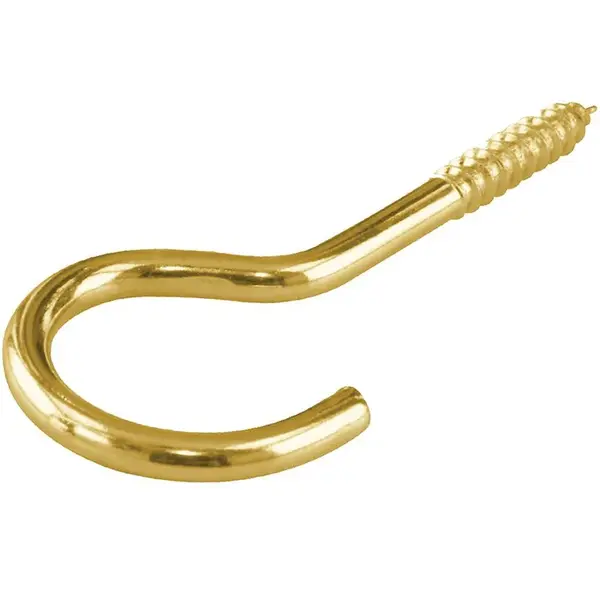 Skrutkovací hák štvrťkruhový mosadz 30 x 2,6 mm