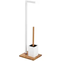 Stojan na WC kefu a  toaletný papier biely 07619 Pure Bisk