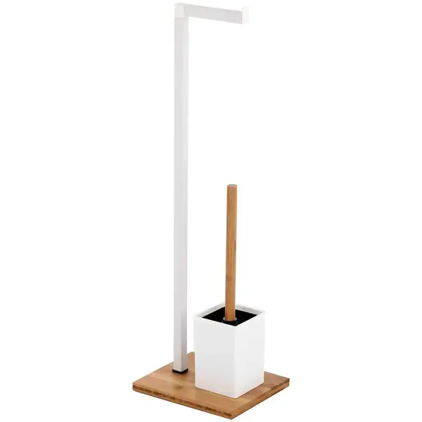 Stojan na WC kefu a  toaletný papier biely 07619 Pure Bisk