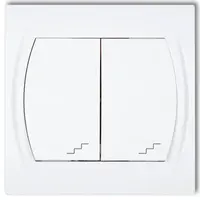 L LWP-33 schodiskový vypínač dvojitý biely