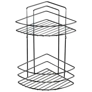 Koupelnová rohová polička dvoupatrová chromová MX0965