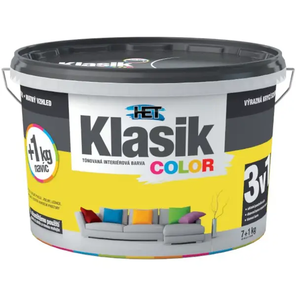 Het Klasik Color 0618 žlutý citronový 7+1kg + akrylátový tmel HET 400g zdarma
