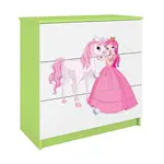 Detská komoda Babydreams zelená – Princezná 2