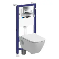 Podomietková zostava + tlačidlo Delta 50 chróm + WC misa Selnova