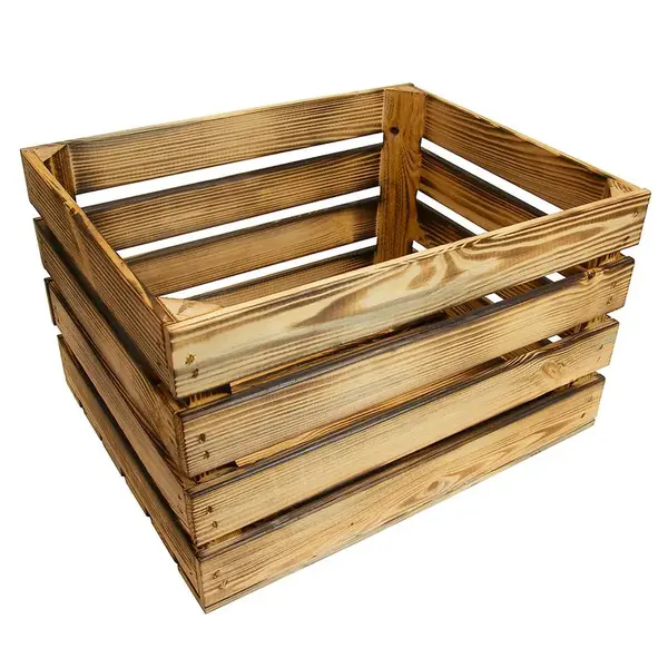 Dřevěná bedýnka opalovaná "L" 40x50x30 cm