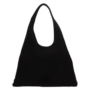 Dámská kožená, semišová kabelka přes rameno Italia Matelda – černá