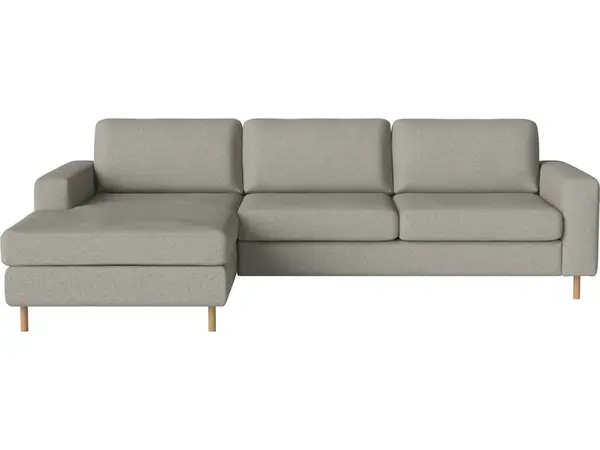 Pohovka Scandinavia 3 místná s lenoškou vlevo, více variant - Bolia Látka: kolekce Vilme | barva - světle šedá, Nožičky: olejovaný dub 15 cm