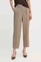 Kalhoty United Colors of Benetton dámské, béžová barva, high waist, 44BWDF0AE