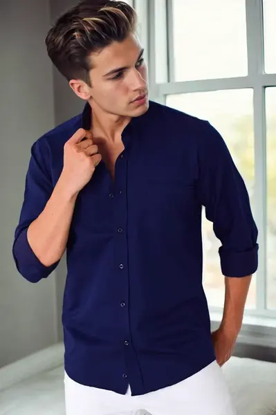 G976 DEWBERRY MEN'S SHIRT-NAVY BLUE