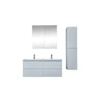 Kúpeľňová skrinka s umývadlom SAT B-Way 119x50x45 cm biela lesk KSETBWAY20
