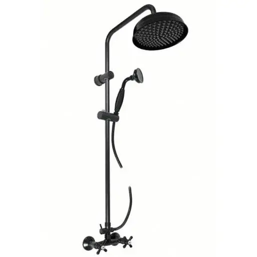 Sprchový systém RAV SLEZÁK Morava retro so sprchovacím setom čierna matná MK181.5/7CMAT