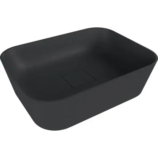 Polysan Banera umývadlo na dosku 49,5x34,5 cm antracit mat bez prepadu 14596.51