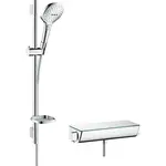 Hansgrohe Raindance Select E sprchový systém na stěnu s termostatickou batériou biela/chróm 27038400