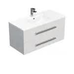 Kúpeľňová skrinka s umývadlom SAT Cube Way 100x53x46 cm biely lesk CUBE461002BIMOD