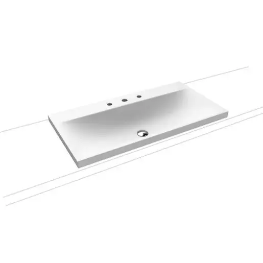 Kaldewei Silenio umývadlo na dosku 3041 90x46 cm alpská biela bez prepadu 904006273001