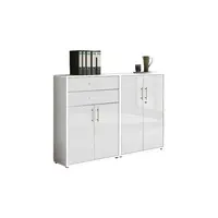 MID.YOU SKŘÍŇ NA ŠANONY, bílá, vysoce lesklá bílá, 168,8/113,6/33 cm