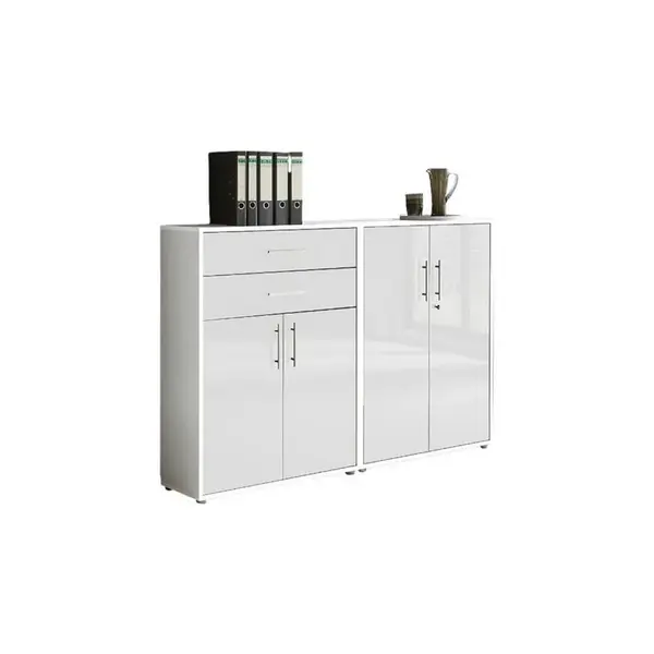 MID.YOU SKŘÍŇ NA ŠANONY, bílá, vysoce lesklá bílá, 168,8/113,6/33 cm