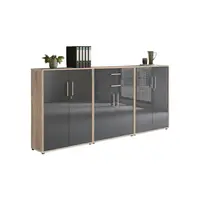 MID.YOU SKŘÍŇ NA ŠANONY, Sonoma dub, vysoce lesklá antracitová, 253,2/113,6/33 cm