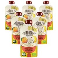 Rudolfs Broskev, banán, celozrnná ovesná kaše kapsička 6x110 g
