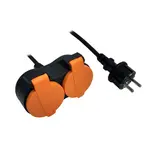 Vedenie 2 zásuvky H05RR-F IP44, 1 m