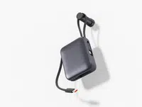 Swissten Power Bank 10 000 mAh s integrovanými kabely USB-C a Lightning vesmírně stříbrná