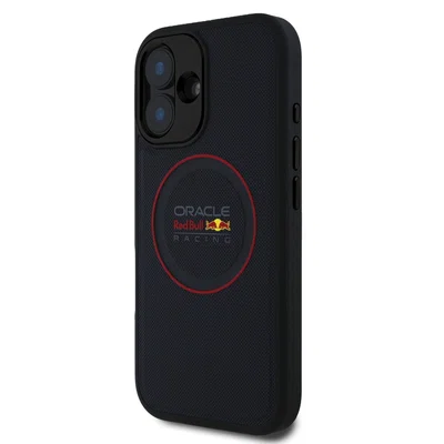 Zadní kryt Red Bull PU Leather Red Ring MagSafe pro Apple iPhone 16 Plus, navy