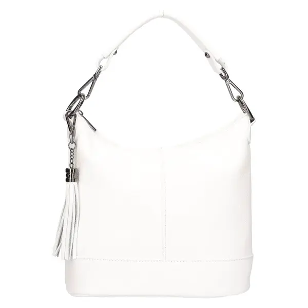 Dámska kožená kabelka Italia Silla - biela