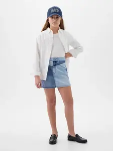 GAP Dívčí Dětská džínová sukně patchwork 881466-00 Velikost: 6