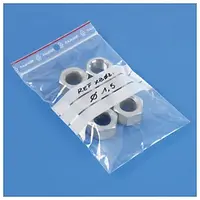 Uzatvárateľný ZIP sáčok 60x80mm, popisovateľný, 50% recyklovaný, materiál LDPE, hrúbka 100µm | RAJA