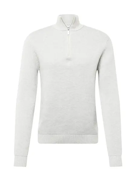 SELECTED Sveter 'Dane'  svetlosivá