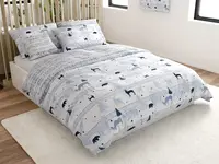 Bavlněné povlečení Renforcé SOBI A STROMKY bílé Rozměr povlečení: 70 x 90 cm | 140 x 220 cm