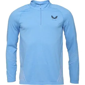 CASTORE SEAMLESS 1/4 ZIP LS TOP Pánske športové tričko, svetlomodrá, veľkosť