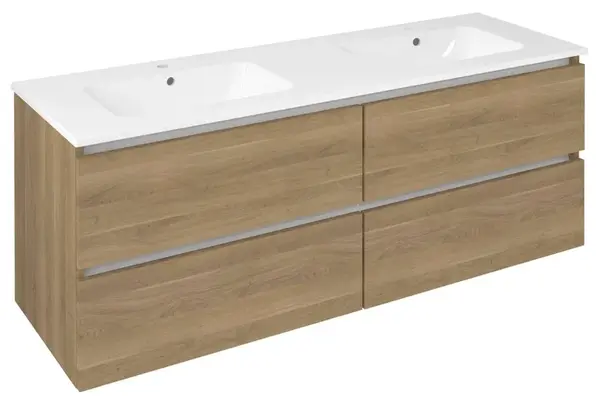 Sapho Ezara - Umývadlová skrinka, 140x46x55 cm, 4 zásuvky, dub Cuneo EZ141-2525