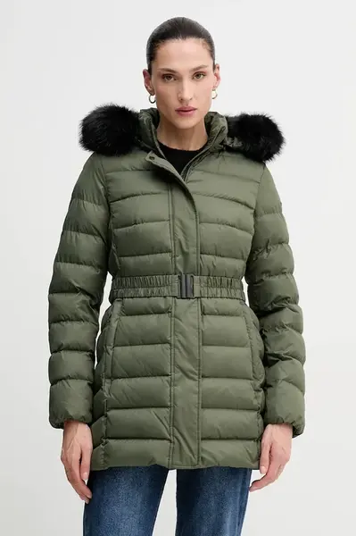 Péřová bunda Geox CATRIA zelená barva, zimní, W5626G T3152