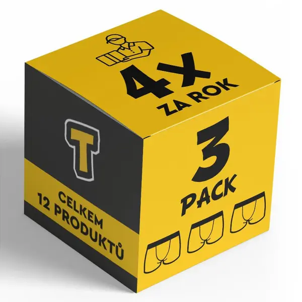 Nedeto 4x 3PACK pánské boxerky sportovní guma - čtvrtletní roční předplatné M