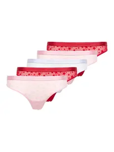 Tommy Hilfiger Underwear Tangá  svetlomodrá / ružová / tmavočervená