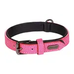 Kožený obojek pro psy Flamingo Leza růžová