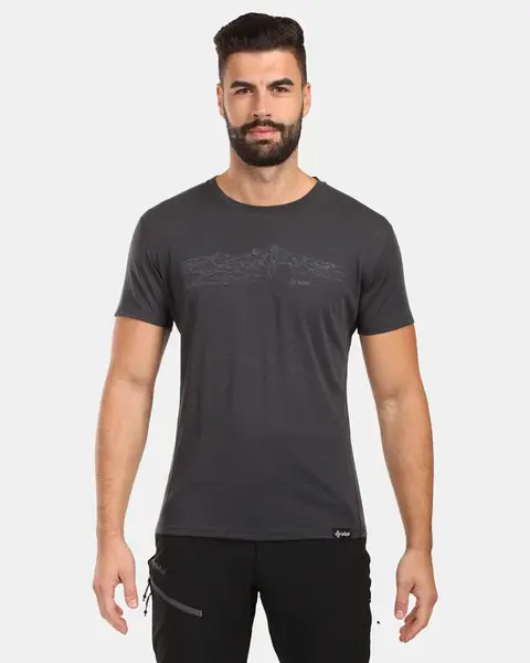 Pánské tričko z merino vlny kilpi sloper-m tmavě šedá xl