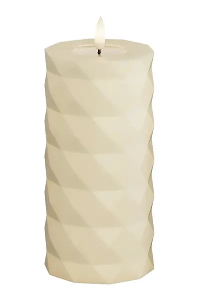 LED svíčka Deluxe Homeart Square Bloklys 7,5 x 15 cm béžová barva