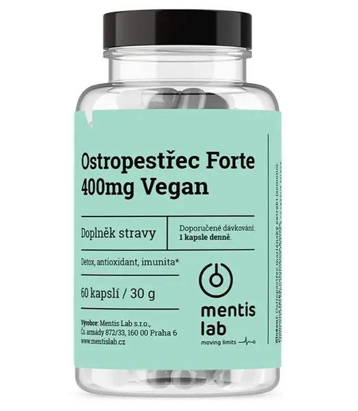 Mentis Ostropestřec Forte 400 mg Vegan 60 kapslí
