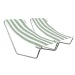 Súprava 2 ks skladacích plážových ležadiel SAND, svetlo zelené pruhy