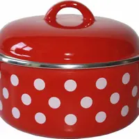 METALAC Kastrol s poklicí červený, puntík 24cm 4,75lt