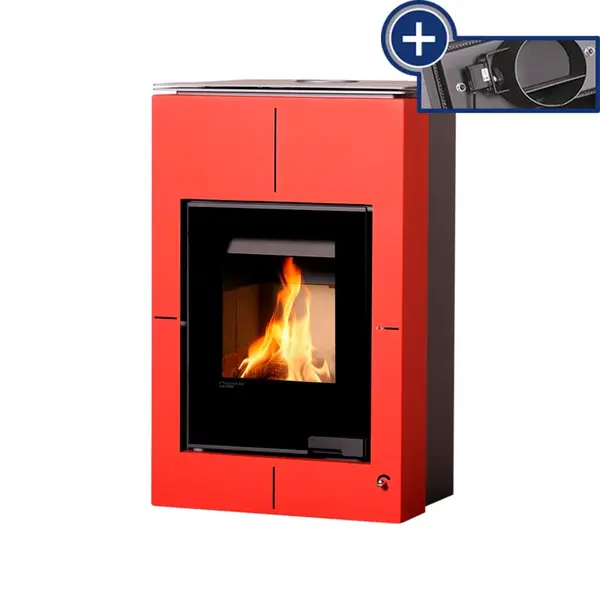 Kachle s výmenníkom AQUAFLAM VARIO SAPORO 11/7kW eervená, elektronická regulácia FLHSF34-085