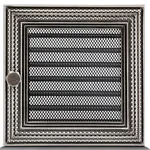 Krbová mřížka s žaluzií 17x17 cm Ratan stříbrný