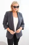 Kesi Włoski Dámska sako Plus Size bez zapínania s podšívkou XL/2XL grafitová
