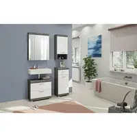 MID.YOU KOUPELNA šedá, vysoce lesklá bílá