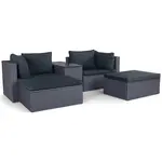 Zahradní sestava z umělého ratanu Centro 5 černá